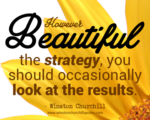 However beautiful the strategy, you should occasionally look at the results.